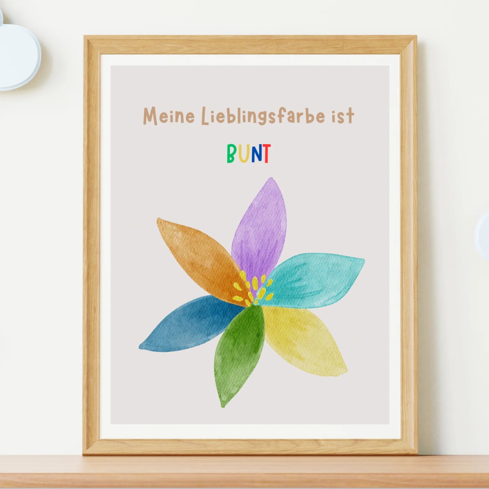 Meine Lieblingsfarbe ist bunt – Kinderposter A4
