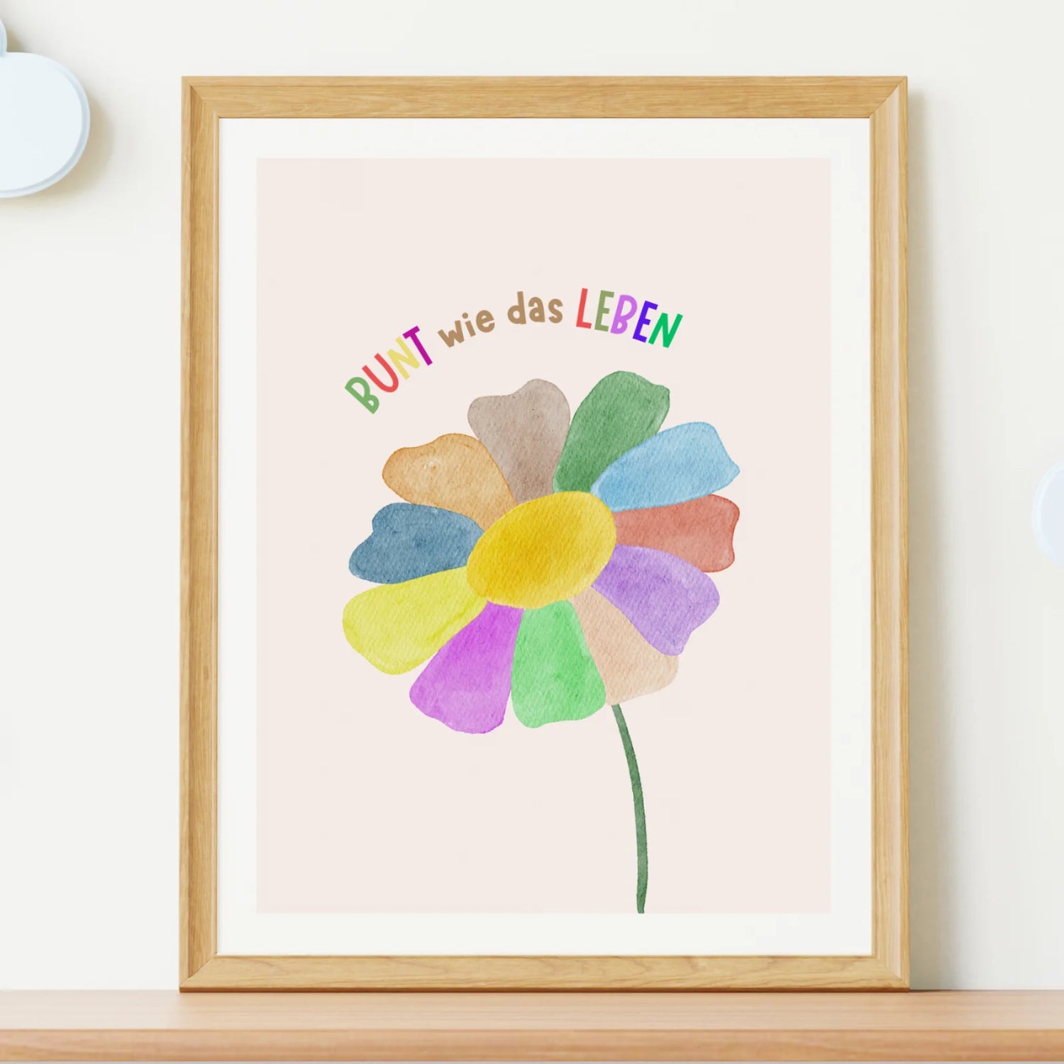 Bunt wie das Leben Blume – Kinderposter A4