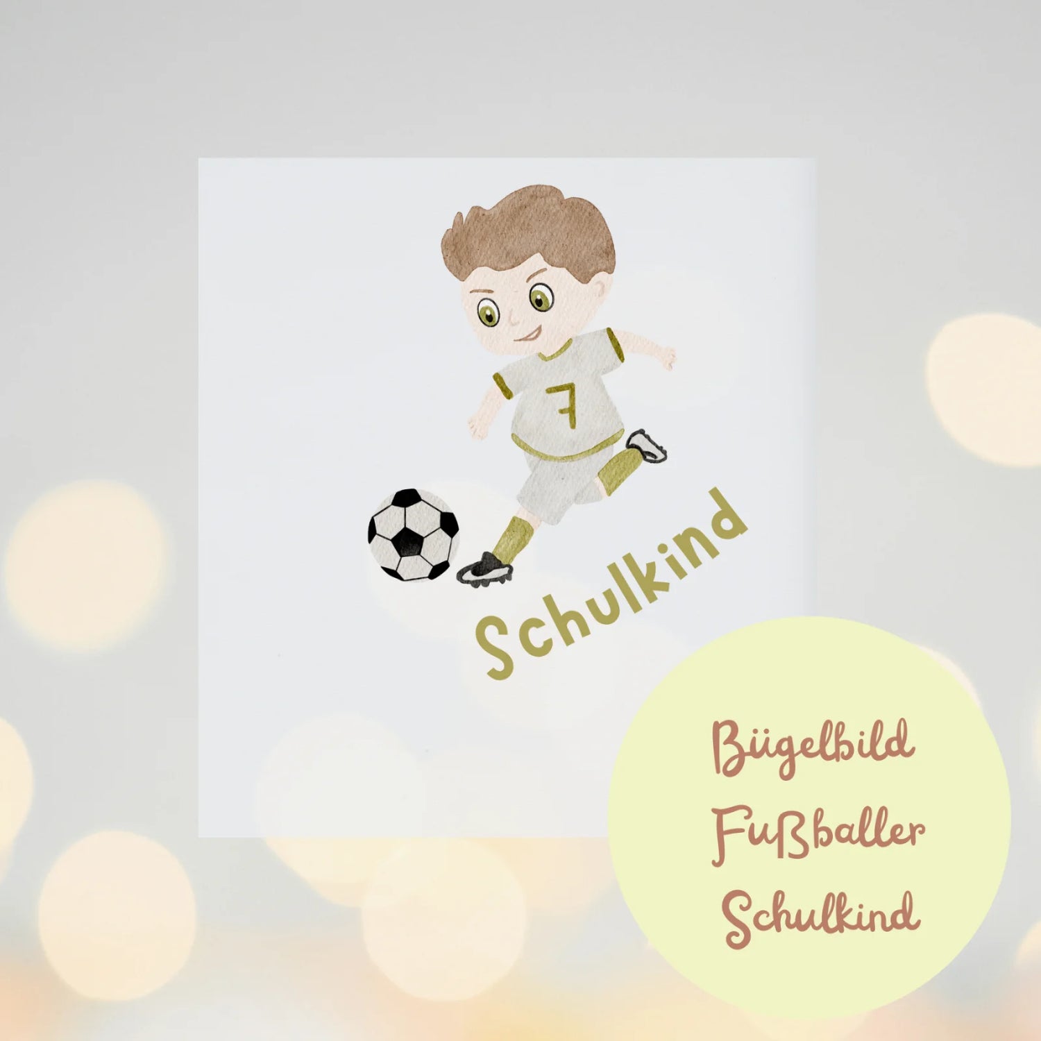 Schulkind Fußballer – Bügelbild zu Einschulung