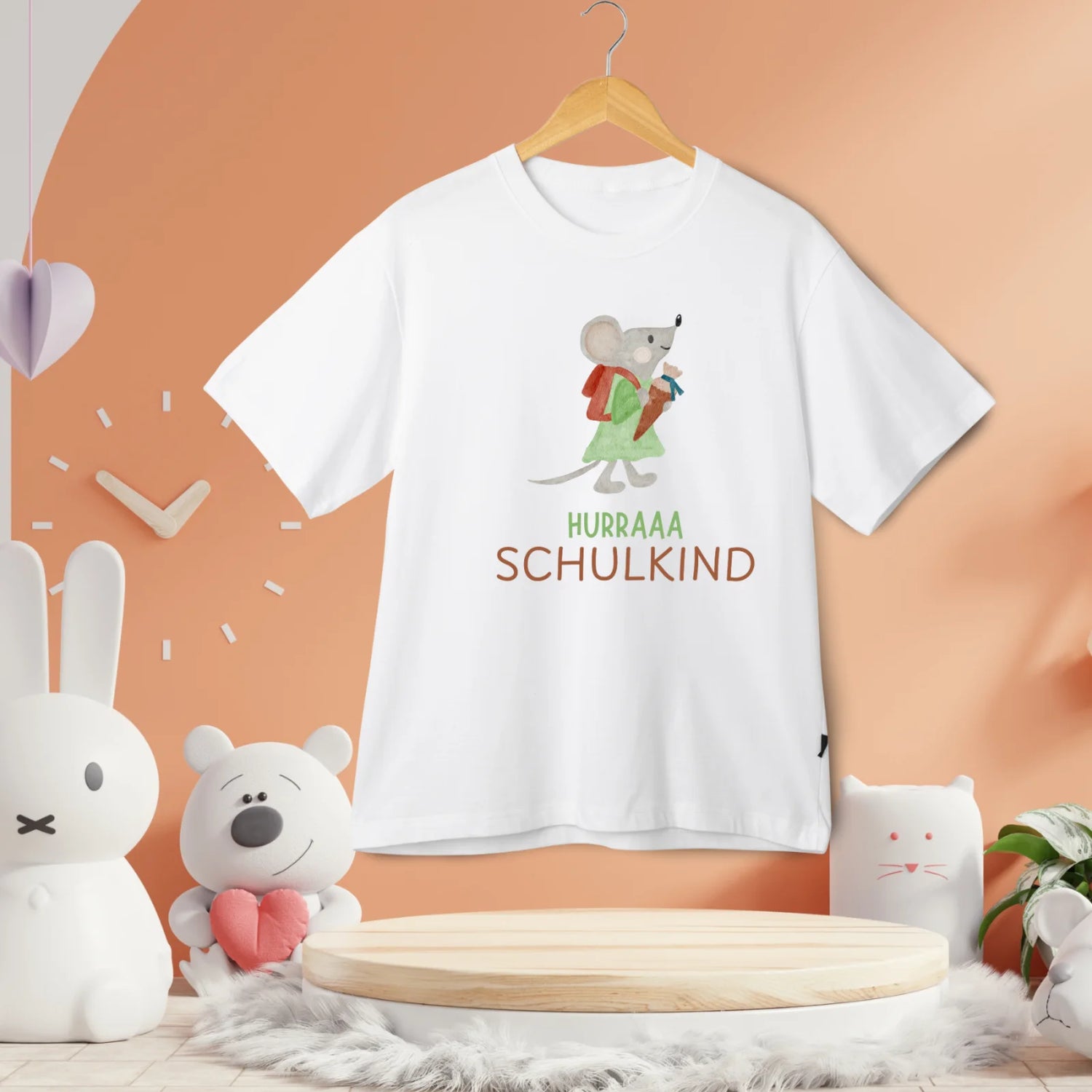 Hurraaa Schulkind – Bügelbild mit Maus