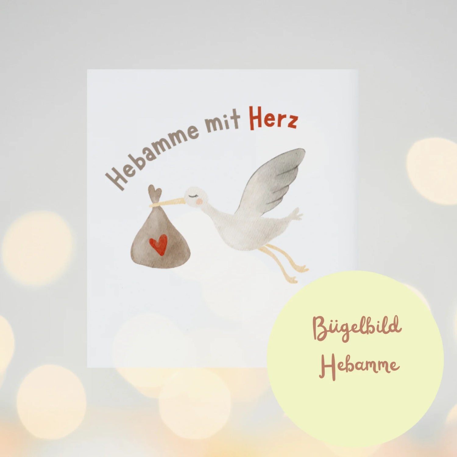 Bügelbilder für Hebammen - Hebamme mit Herz, Hebamme im Einsatz