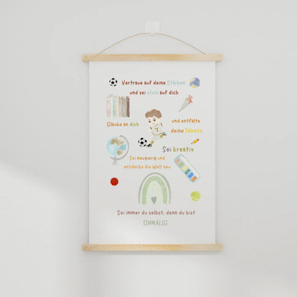 Affirmationsposter zur Einschulung – Mutmachende Worte für kleine Schulstarter