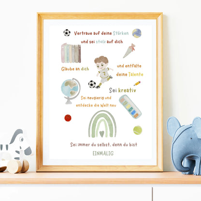 Affirmationsposter zur Einschulung – Mutmachende Worte für kleine Schulstarter