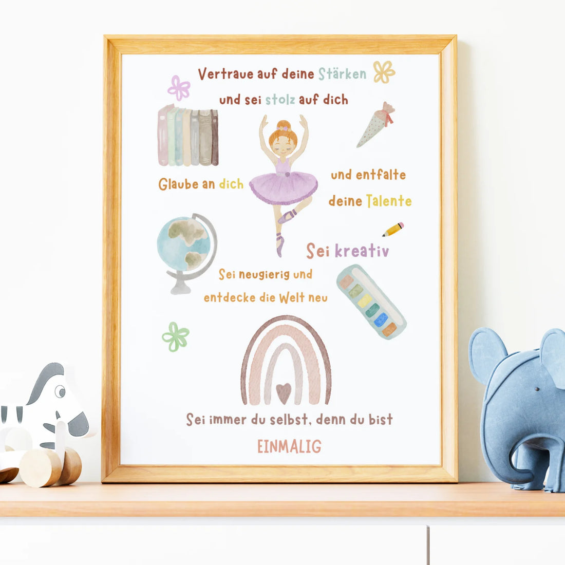 Affirmationsposter für Schulanfängerinnen – Ballerina