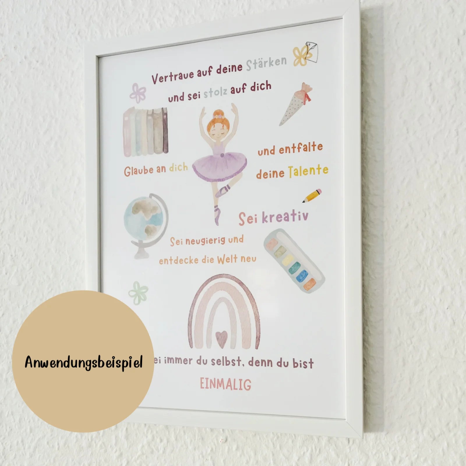Affirmationsposter für Schulanfängerinnen – Ballerina