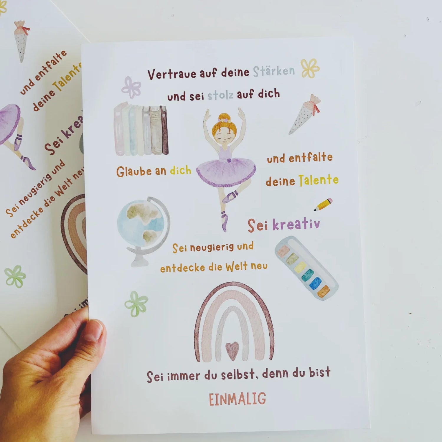 Affirmationsposter für Schulanfängerinnen – Ballerina