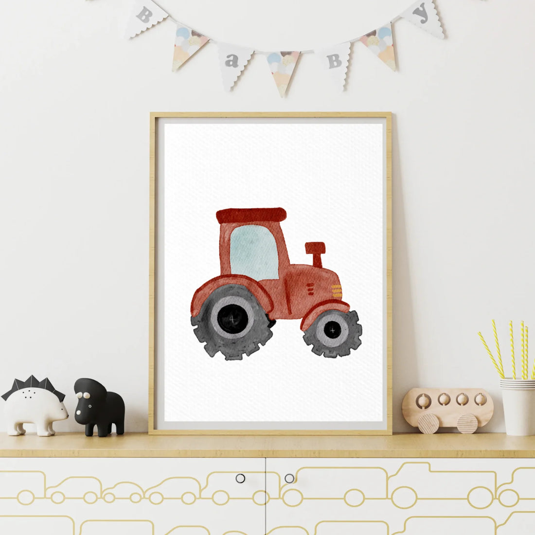 Traktor-Abenteuer – Kinderposter für Jungszimmer