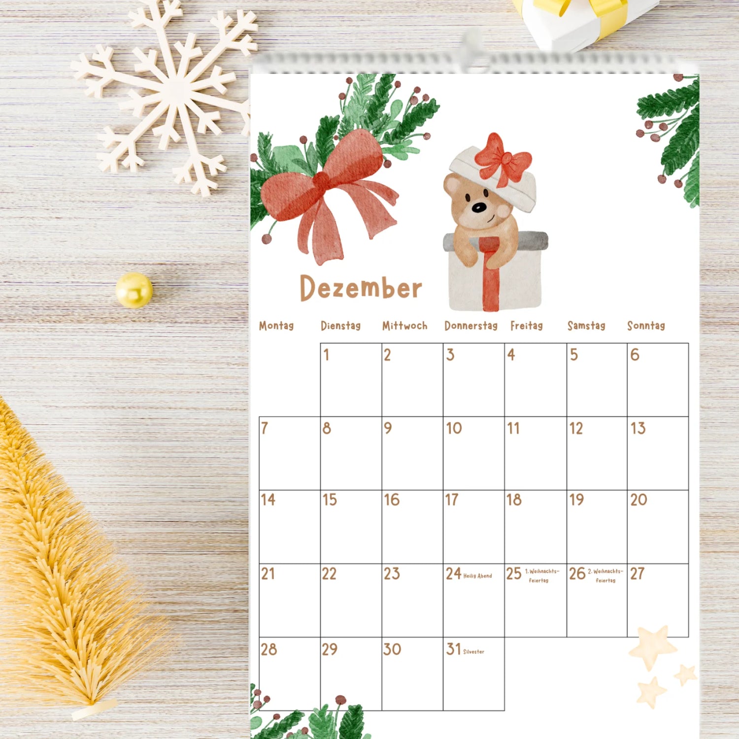 Personalisierbarer Kinderkalender 2027 – Mein Jahr in A4