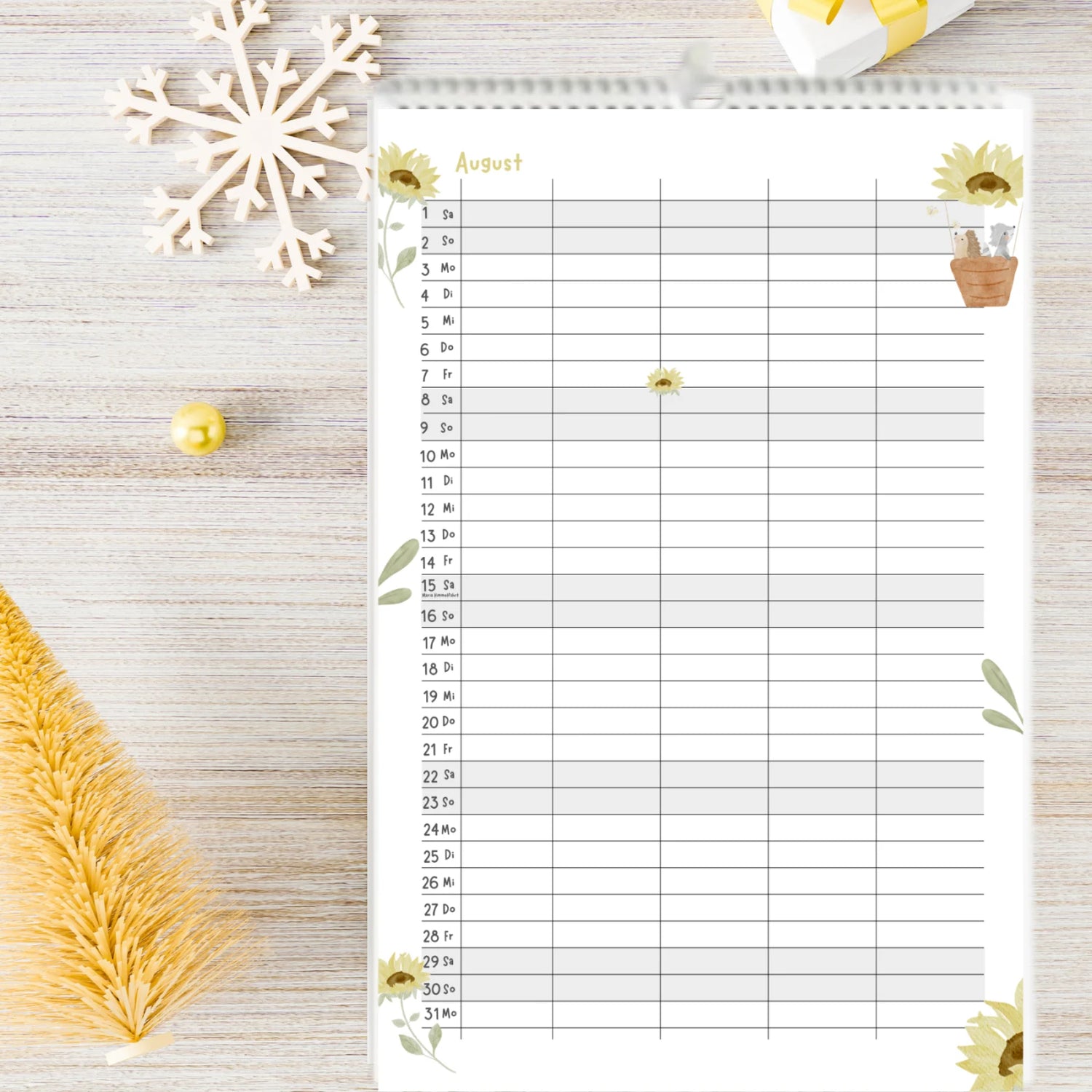 Personalisierbarer Familienkalender 2027 – Unser Jahr in A3 mit 5 Spalten