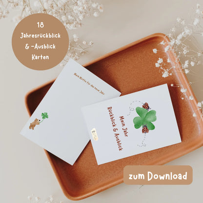 „Mein Jahr – Rückblick &amp; Ausblick“ Digitale Karten als PDF-Download