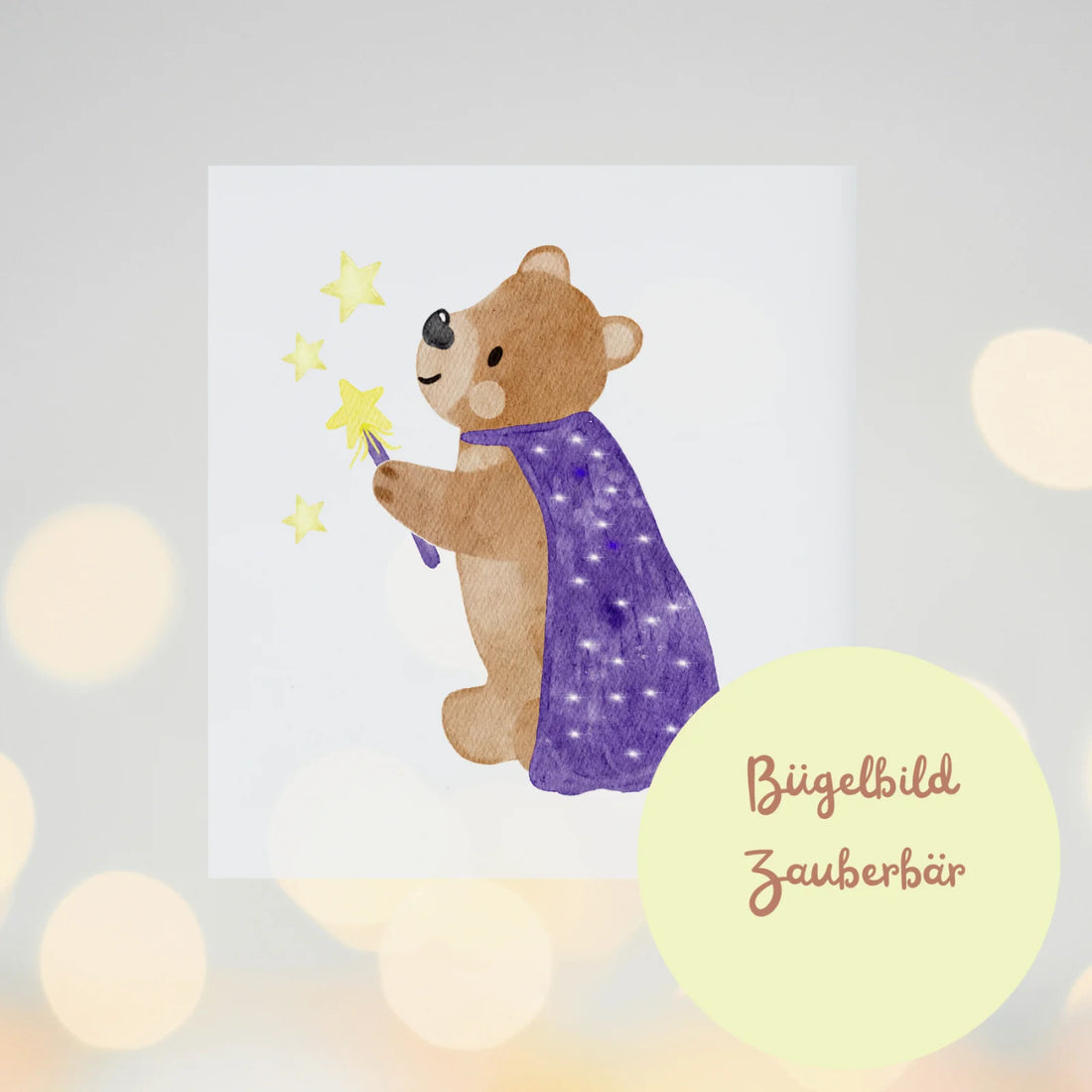 Halloween Bügelbild Zauberbär für Kinderkleidung