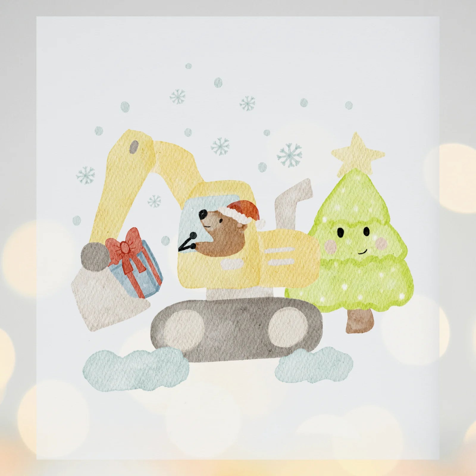 Bügelbild Bagger Weihnachten, Weihnachtspulli für Jungs