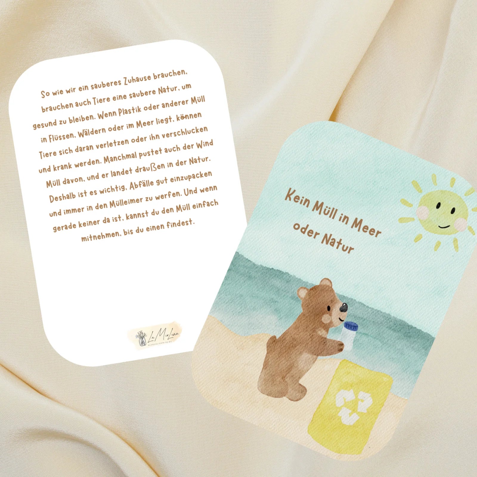 Pdf Lernkarten für Kinder zum Thema Nachhaltigkeit &amp; Umwelt mit dem kleinen Bär - zum Download