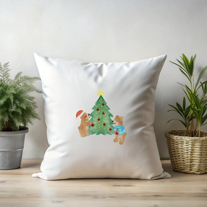 Bügelbild Weihnachten Bären mit Weihnachtsbaum