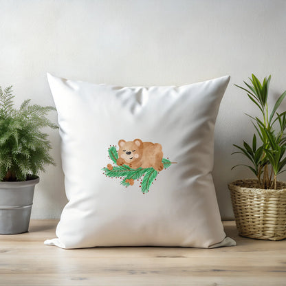 Bügelbild Weihnachten Bär auf Weihnachtszweig