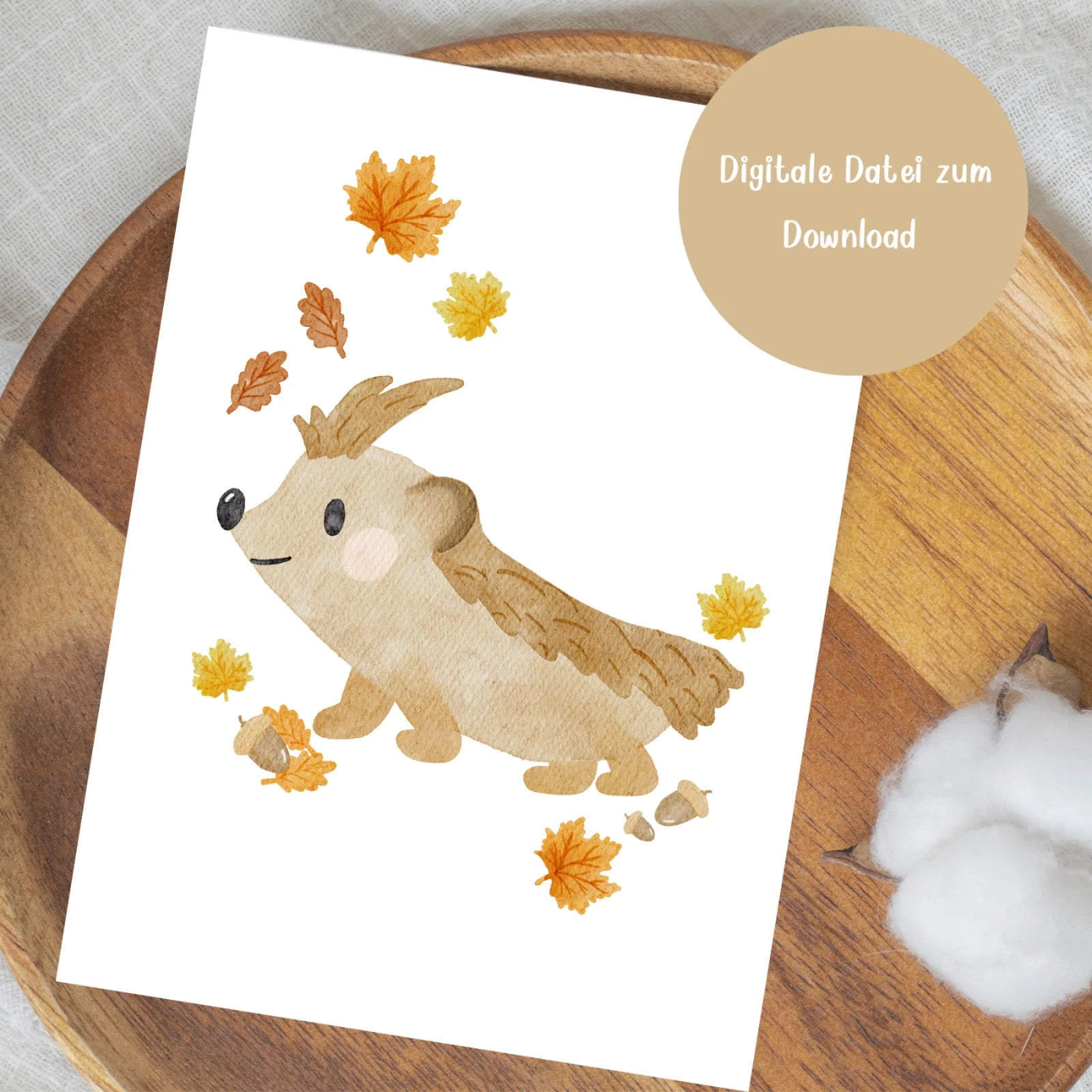 Handabdruck-Poster Igel zum Download