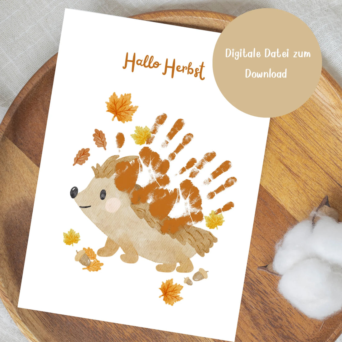 Handabdruck-Poster Igel zum Download