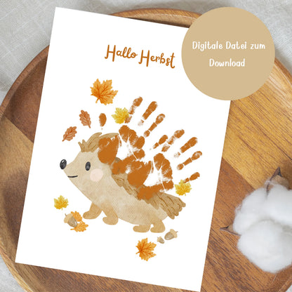 Handabdruck-Poster Igel zum Download