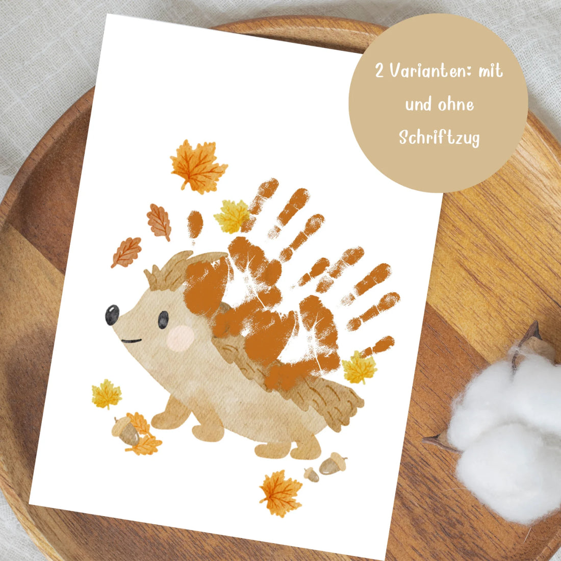 Handabdruck-Poster Igel zum Download
