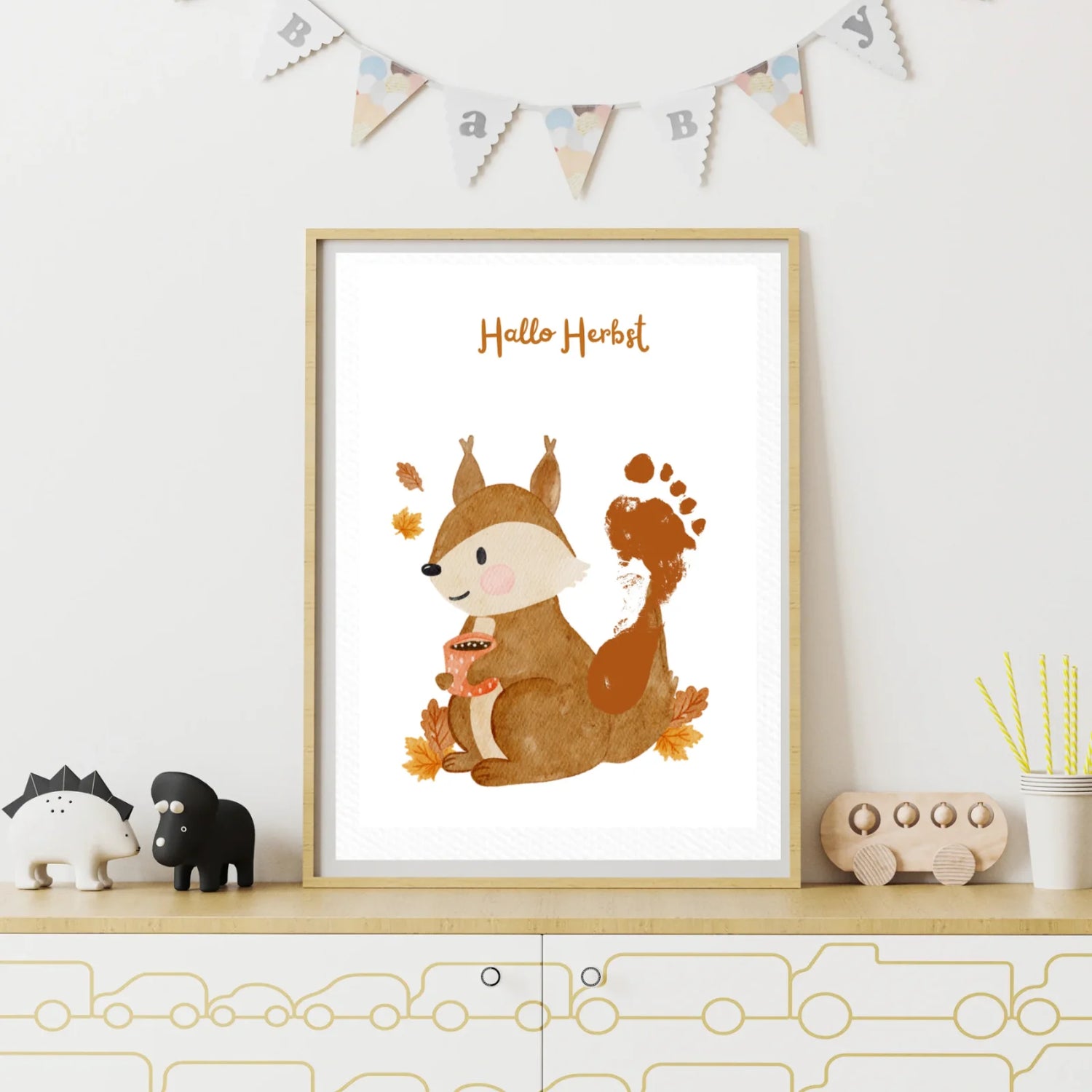 Hand- &amp; Fußabdruck Poster „Eichhörnchen“