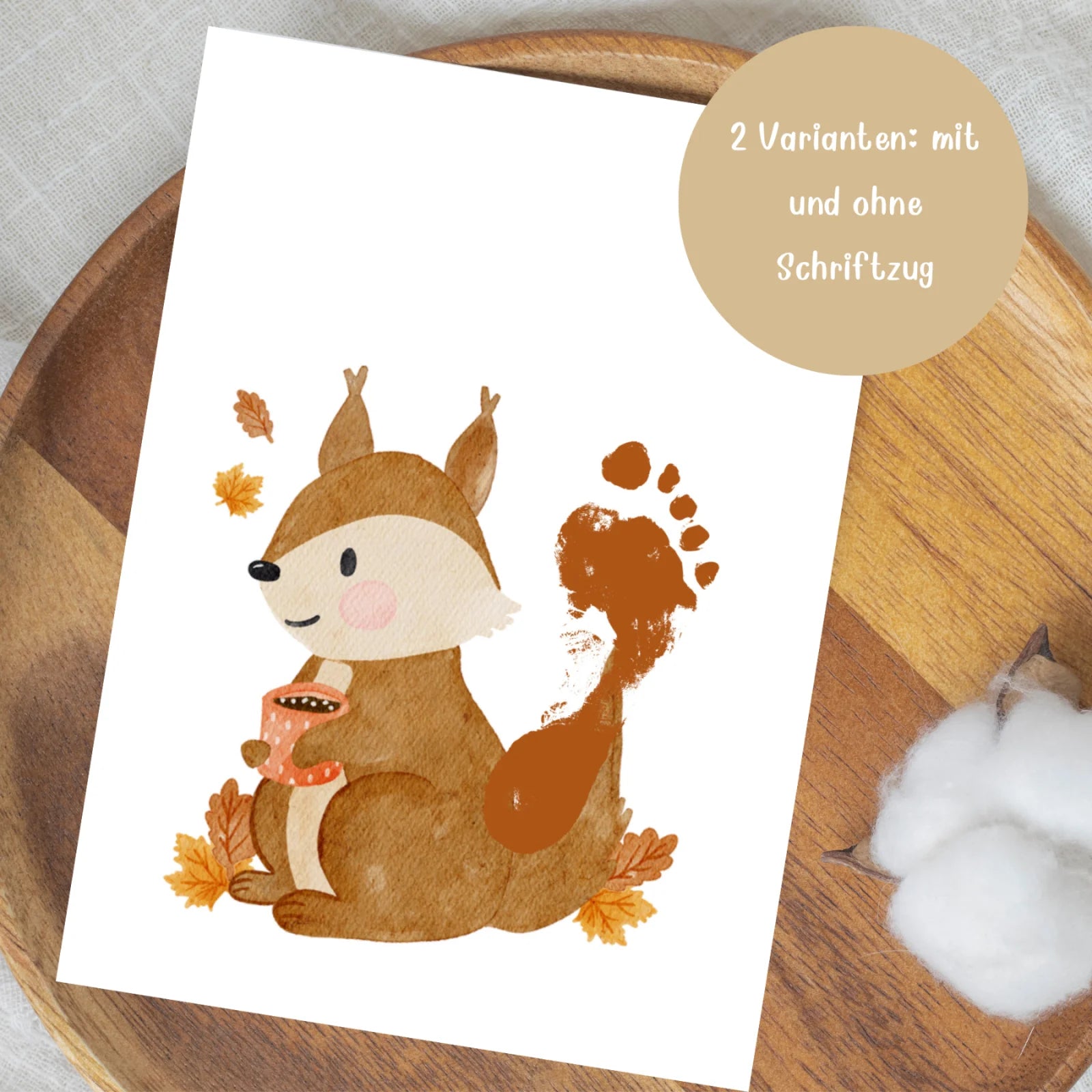 Hand- &amp; Fußabdruck Poster „Eichhörnchen“