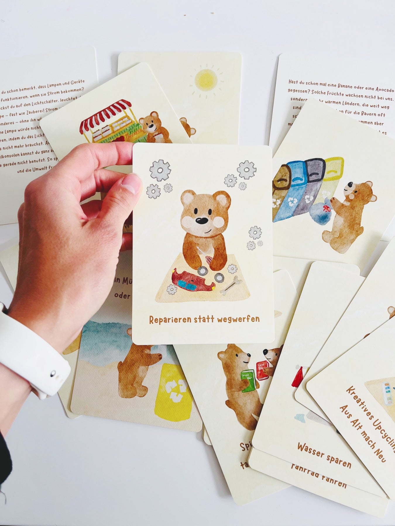 Pdf Lernkarten für Kinder zum Thema Nachhaltigkeit &amp; Umwelt mit dem kleinen Bär - zum Download