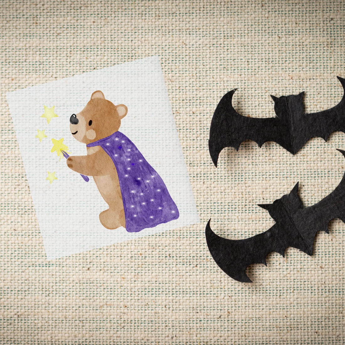 Halloween Bügelbild Zauberbär für Kinderkleidung