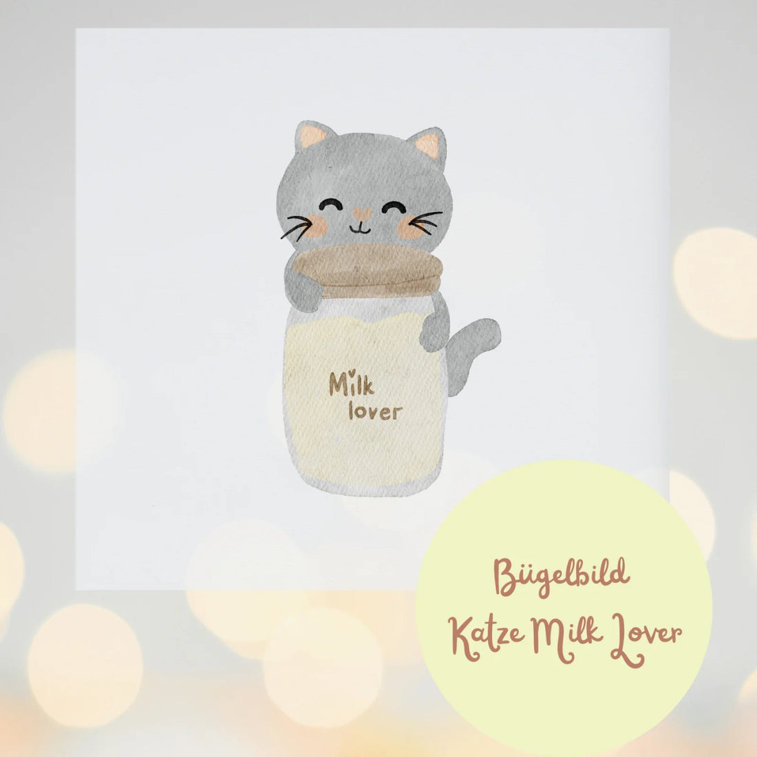 Milk Lover Katze Bügelbild – für Babys &amp; kleine Katzenfans