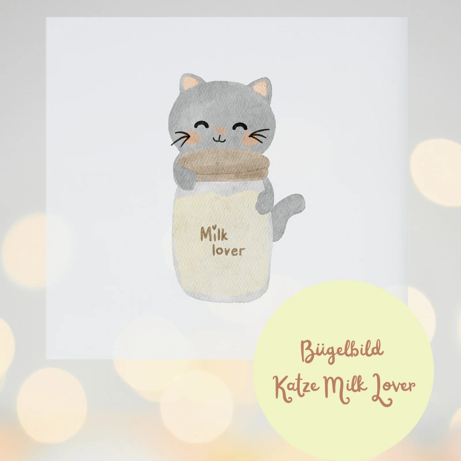 Milk Lover Katze Bügelbild – für Babys &amp; kleine Katzenfans