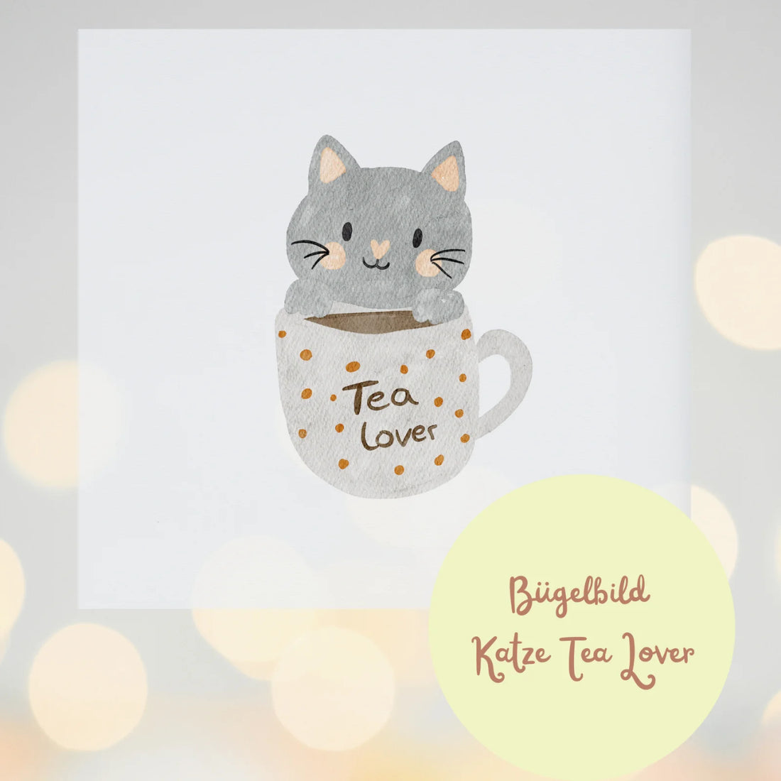 Bügelbild „Tea Lover“ – Katze