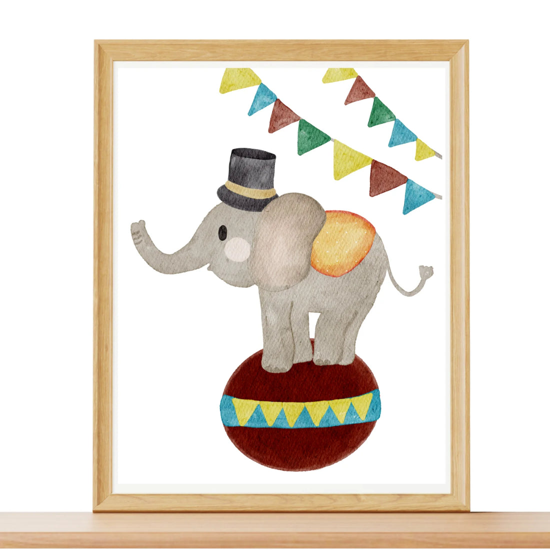 Zirkus Poster Elefant – Handillustriertes Tierposter fürs Kinderzimmer A4