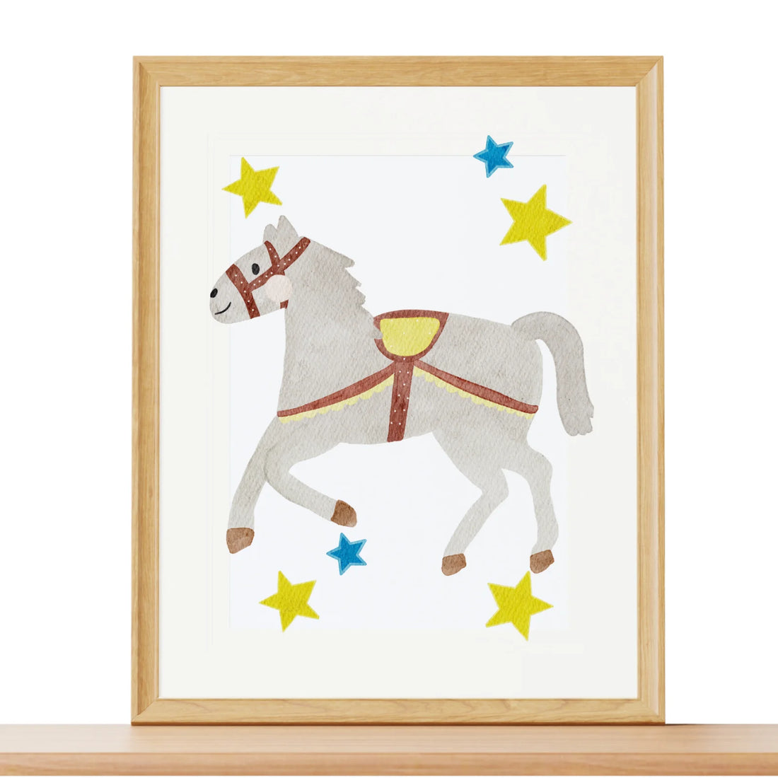 Zirkus Poster Pferd – Kinderzimmer Wandbild mit Tiermotiv A4
