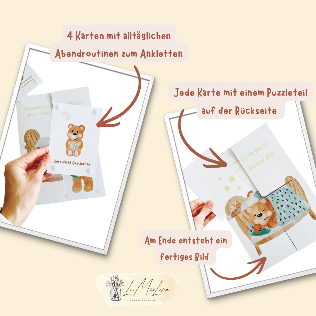 Interaktives Routineposter „Bring den Bär ins Bett“ – Abendroutine spielerisch begleiten