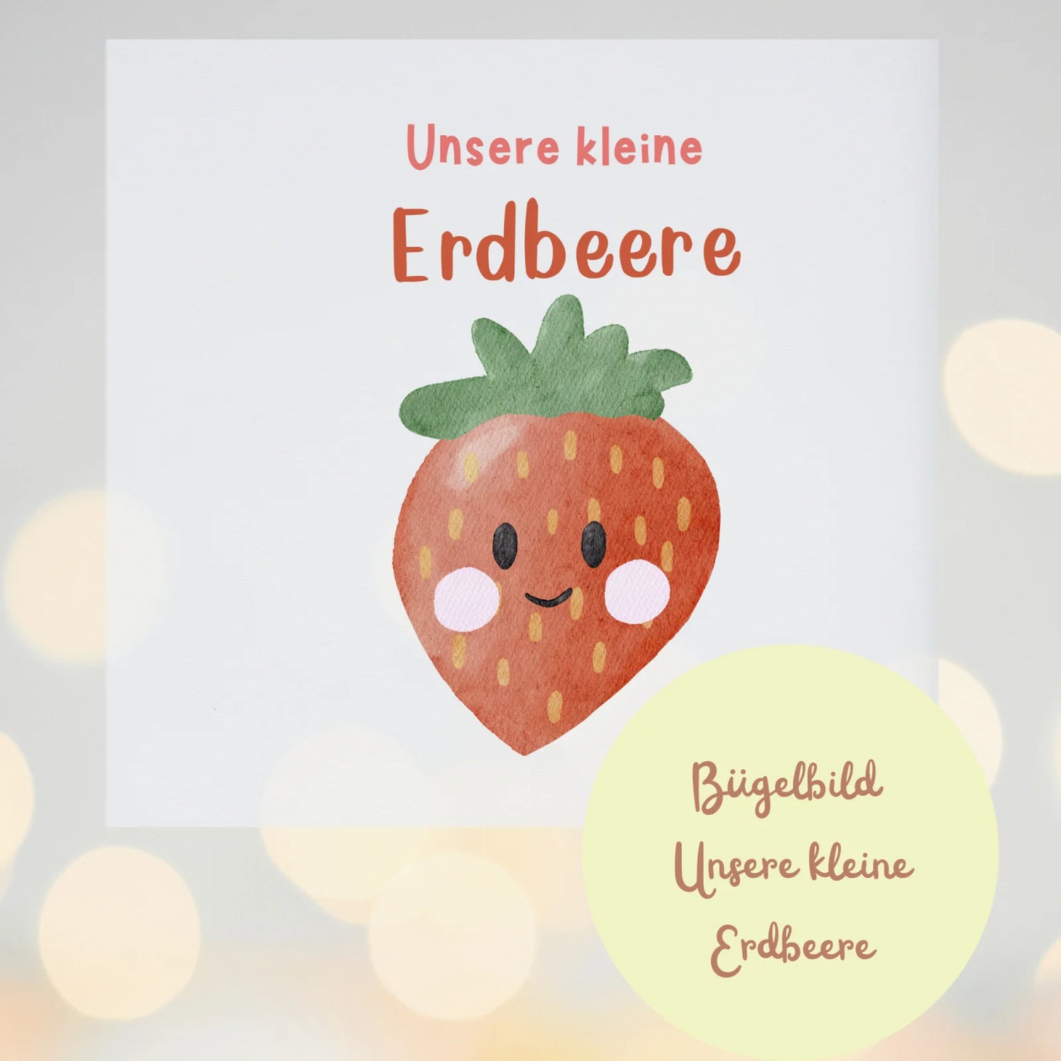 Bügelbild Kleine Erdbeere