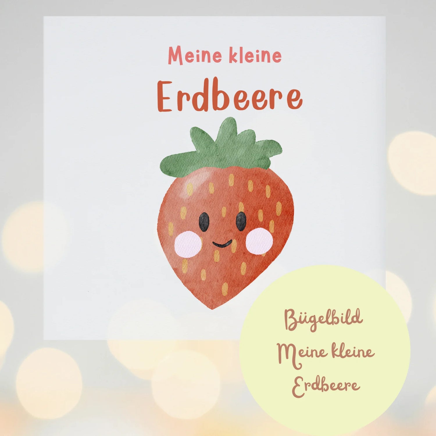Bügelbild Kleine Erdbeere
