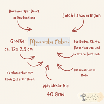 Schriftzug mein erstes Ostern Bügelbild
