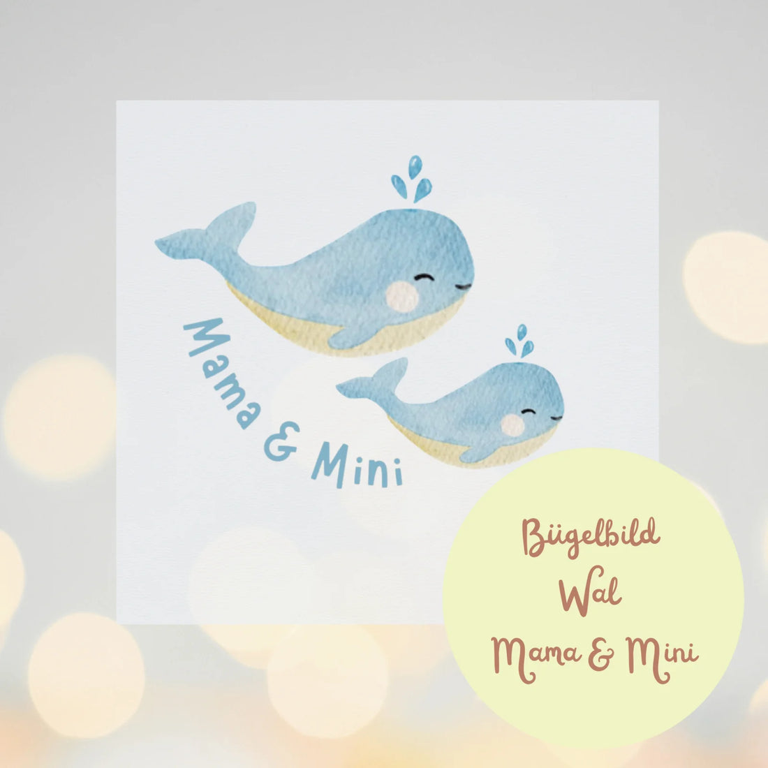Bügelbild Mama &amp; Mini – 2 Wale