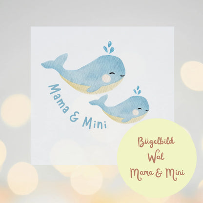 Bügelbild Mama &amp; Mini – 2 Wale