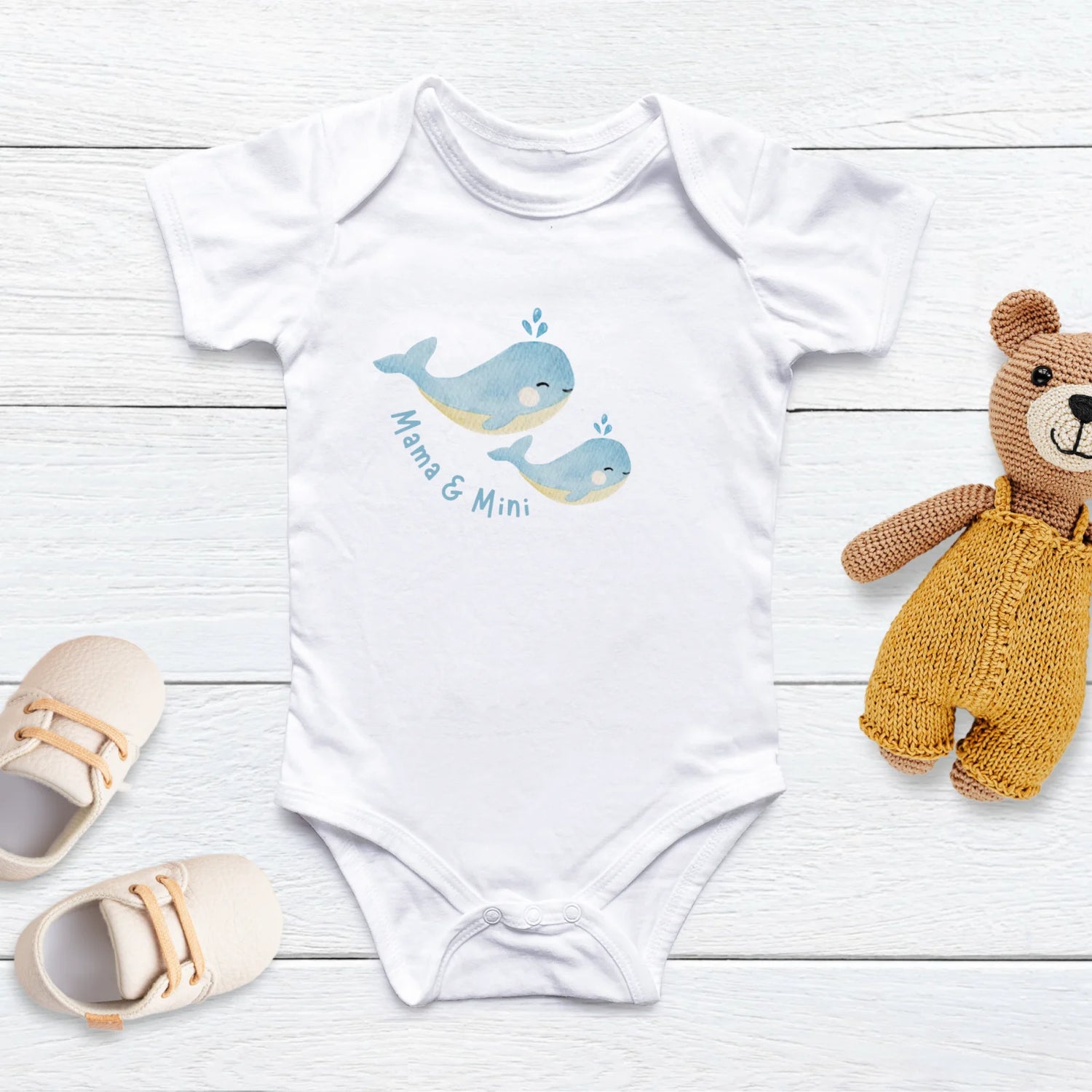 Bügelbild Mama &amp; Mini – 2 Wale