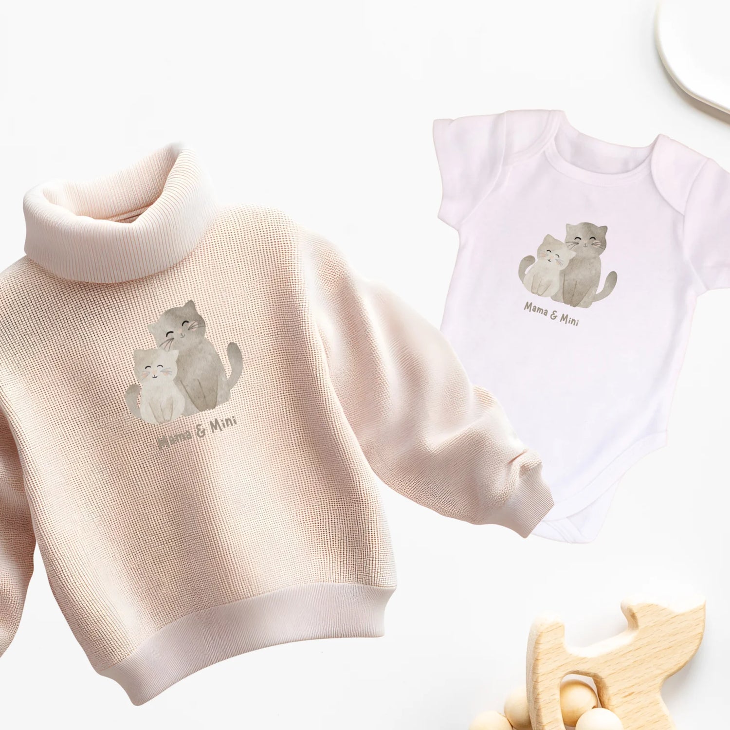 Bügelbild Mama &amp; Mini – Katzen