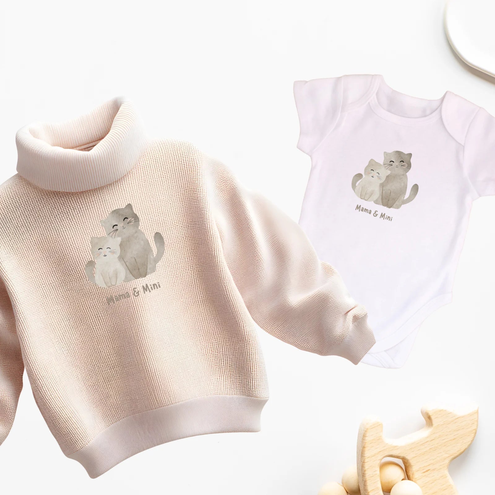 Bügelbild Mama &amp; Mini – Katzen