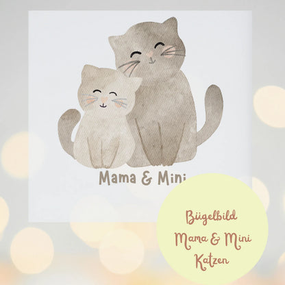 Bügelbild Mama &amp; Mini – Katzen