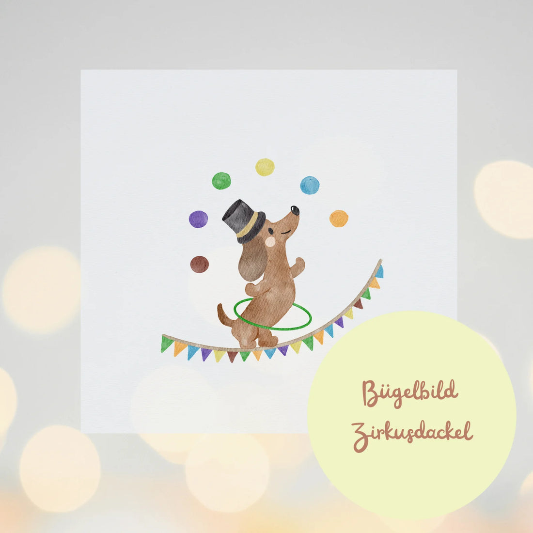 Bügelbild Zirkusdackel
