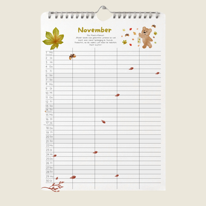 Personalisierbarer Familienkalender 2027 –  Mit 12 Familienaktivitäten zum Mitmachen; A3 mit 5 Spalten
