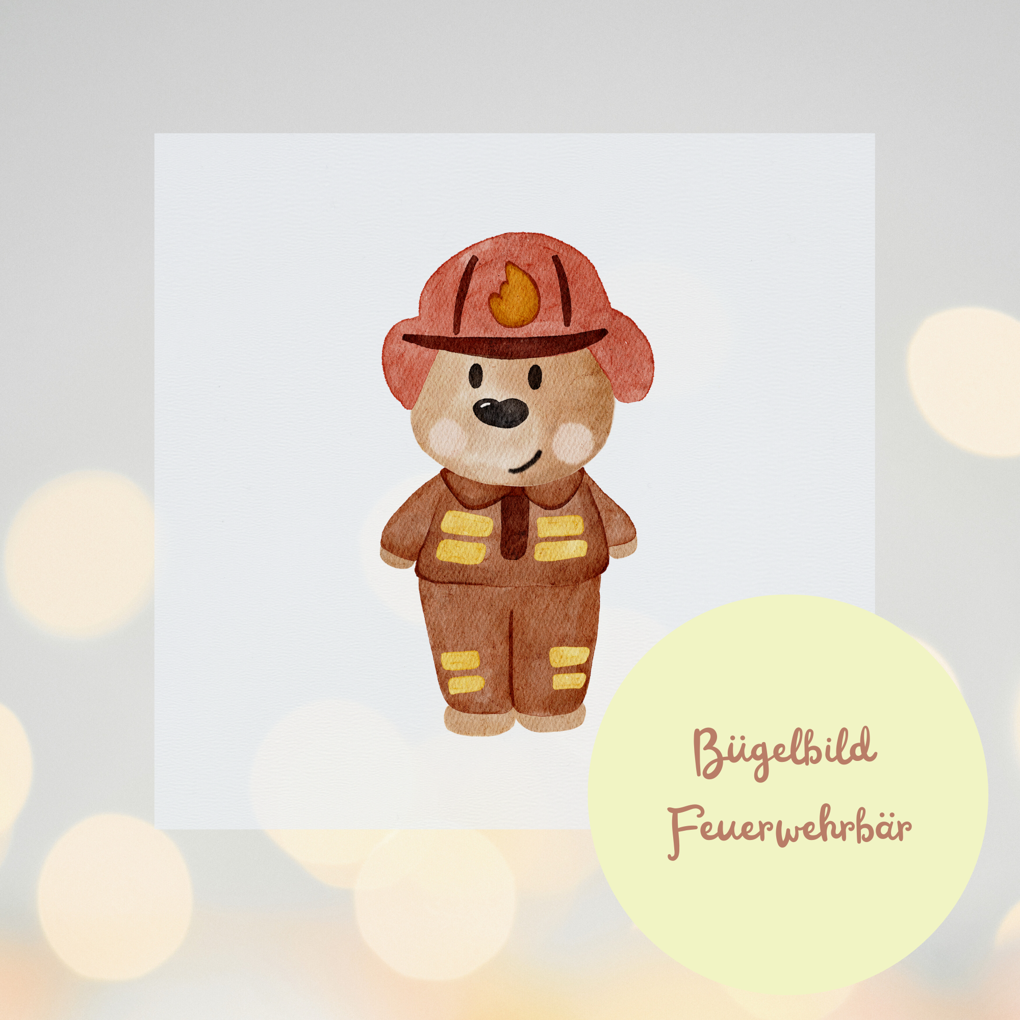 Bügelbild Feuerwehrbär
