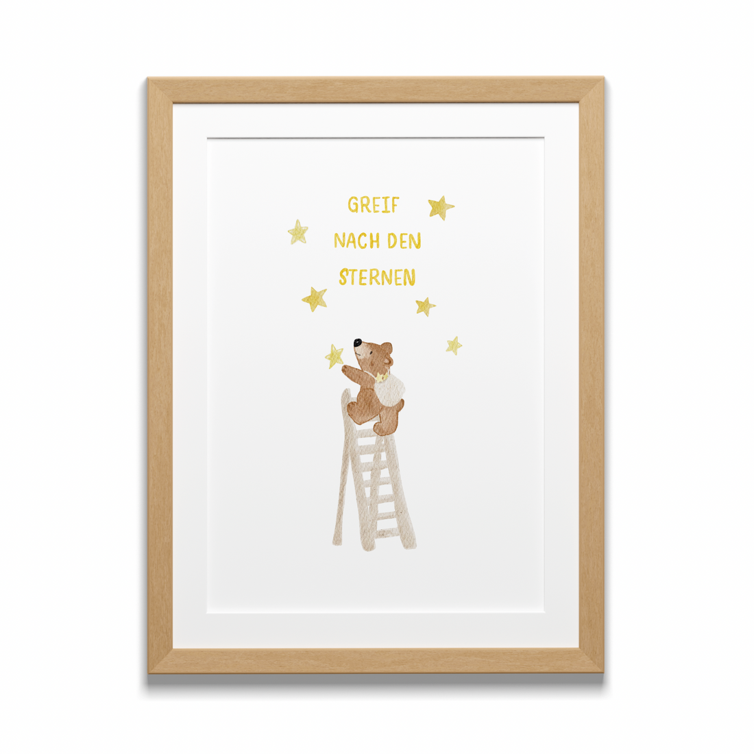 Kinderposter Bär Greif nach den Sternen