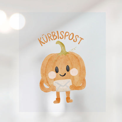 Bügelbild Kürbispost in 2 Größen