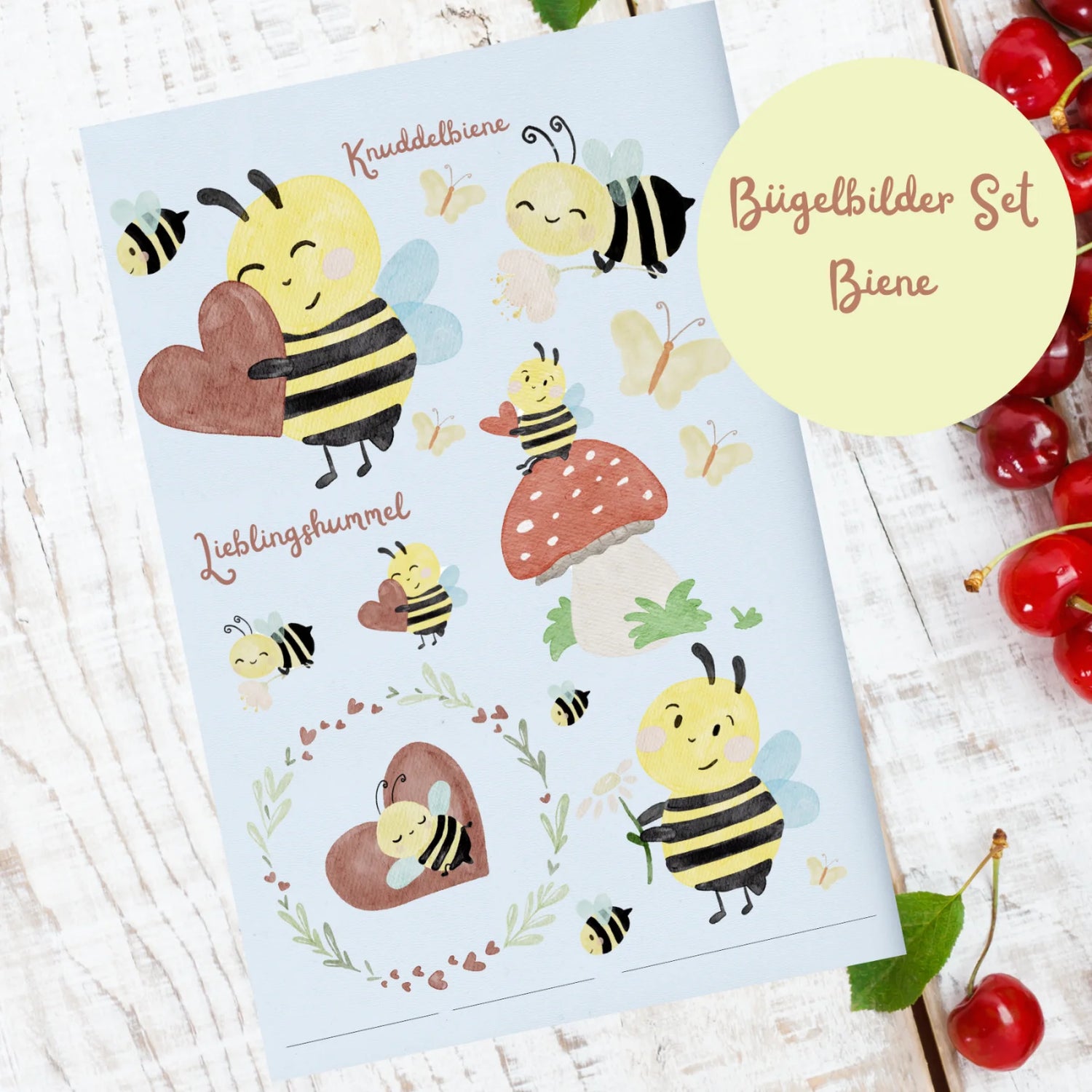 Bügelbilderset Biene, Hummel, A5 Format