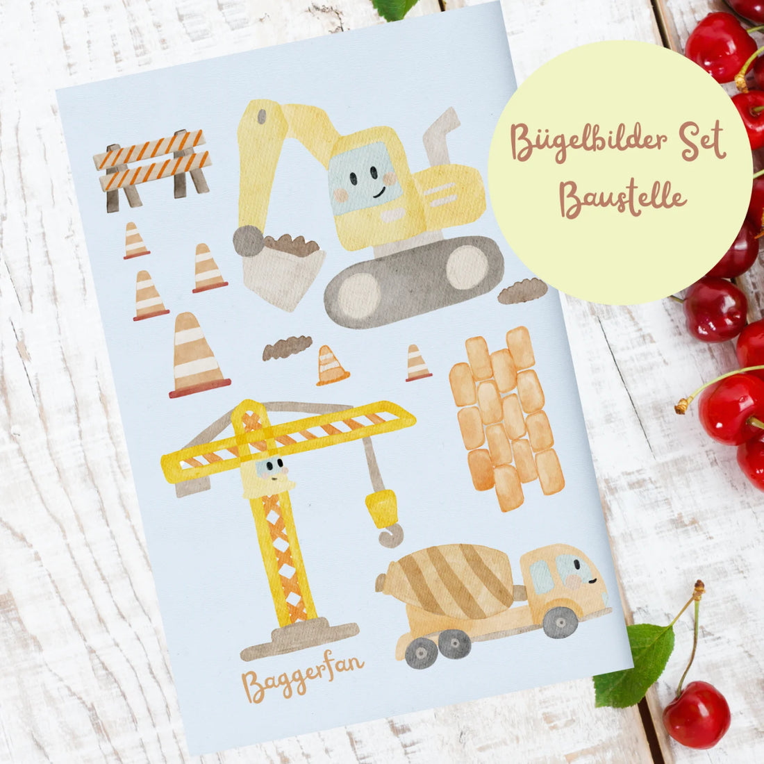 Bügelbilderset Baustelle, A5 Format
