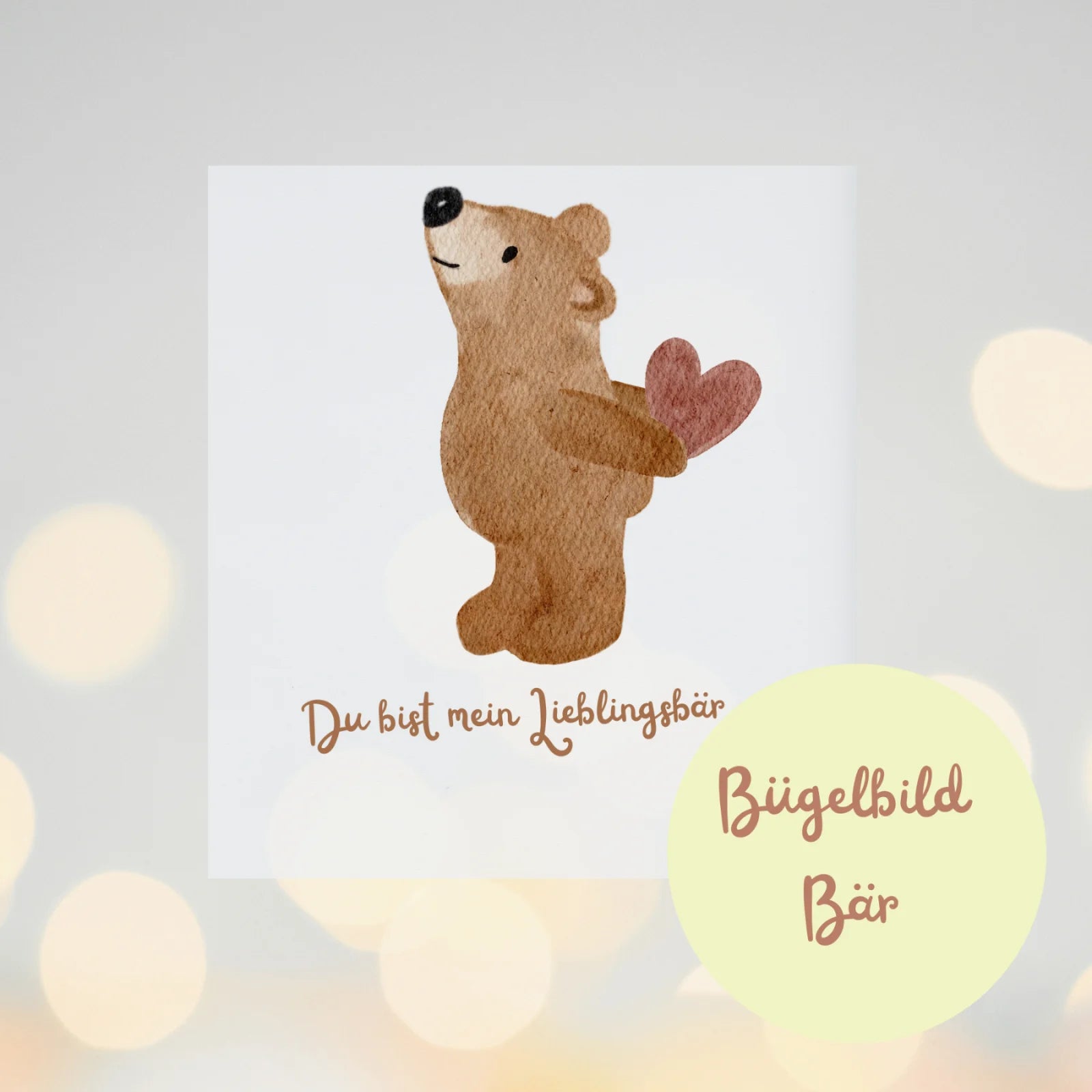 Bügelbild Lieblingsbär in verschiedene Größen